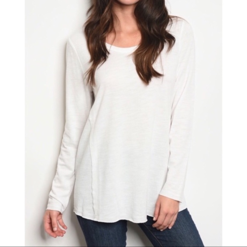 Tencel blend long sleeve top